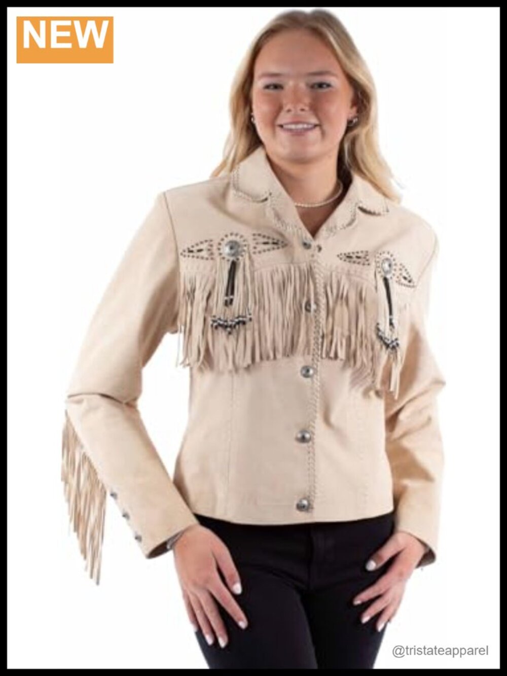 Women's Beaded Fringe Jacket - Casual Western Style